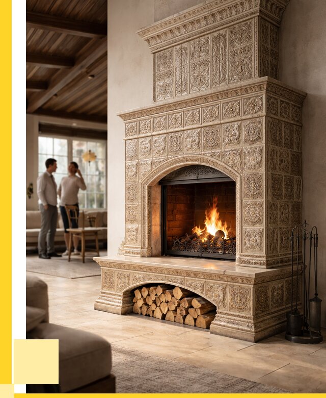 Купить изразцовый камин в Орехове-Зуеве от 260500 р. | ЭриданРхв