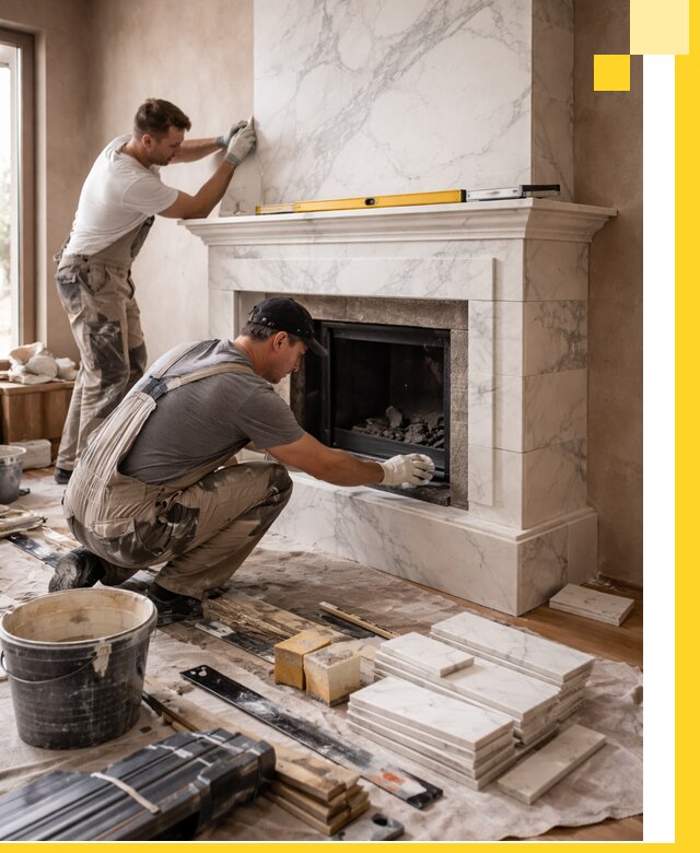 Отделка каминов в Орехове-Зуеве качественные облицовочные работы