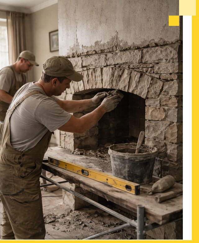 Изготовление каминов под ключ в Орехове-Зуеве, монтаж и отделка