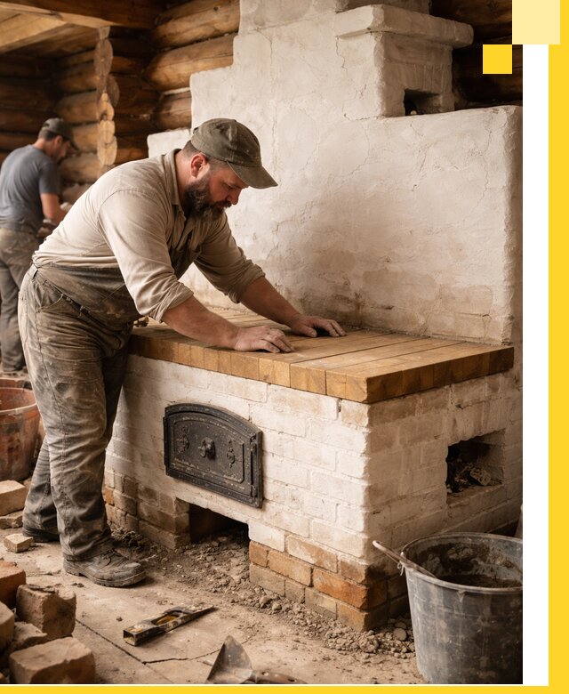 Проектирование и установка русской печи с лежанкой в Орехове-Зуеве