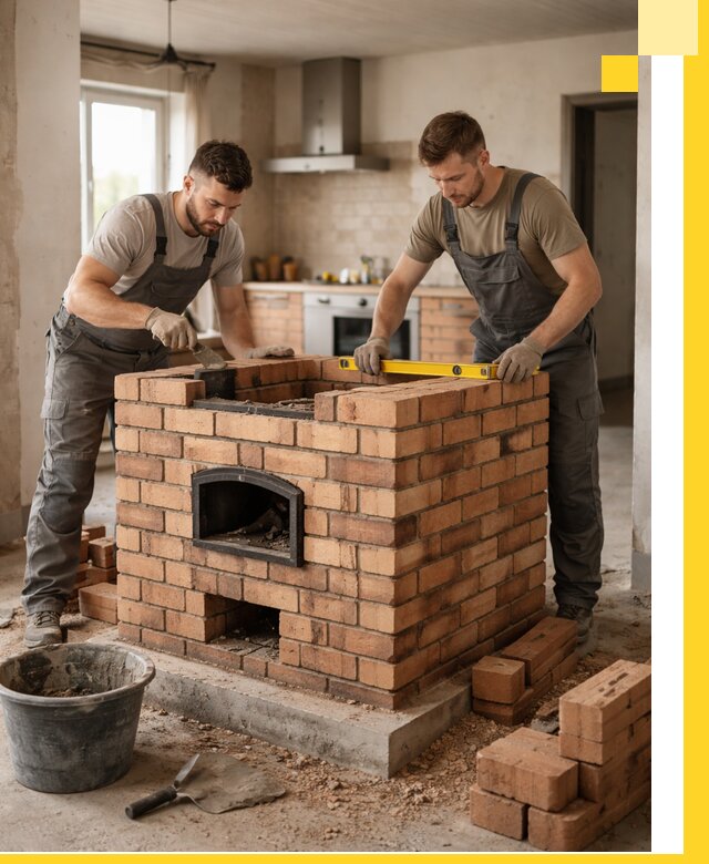 Установка и монтаж печей в частном доме в Орехове-Зуеве под ключ