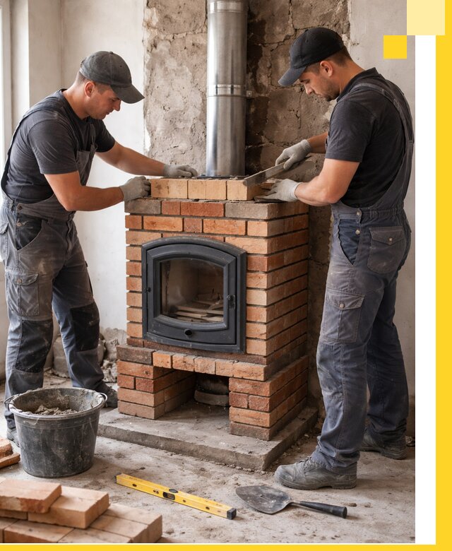 Монтаж печи камина под ключ в Орехове-Зуеве с гарантией и пусконаладкой