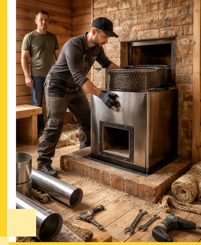 Монтаж банных печей под ключ в Орехове-Зуеве от 18756 р., ЭриданРхв