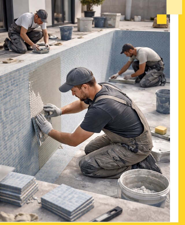 Облицовка бассейнов в Орехове-Зуеве плитка мозаика гидроизоляция