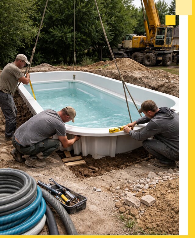 Установка и монтаж композитных бассейнов под ключ в Орехове-Зуеве