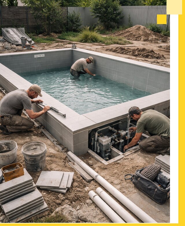 Строительство и монтаж бассейнов для дачи под ключ в Орехове-Зуеве