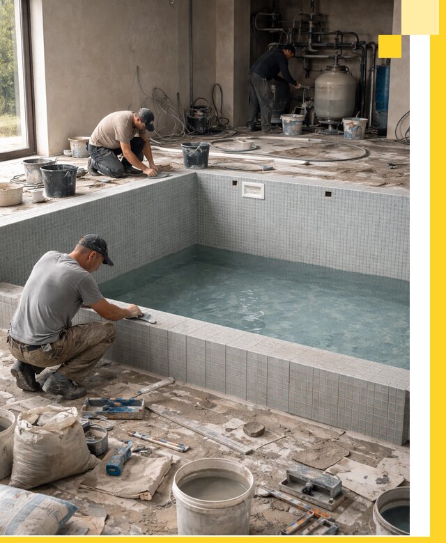 Строительство и монтаж бассейнов в помещении в Орехове-Зуеве