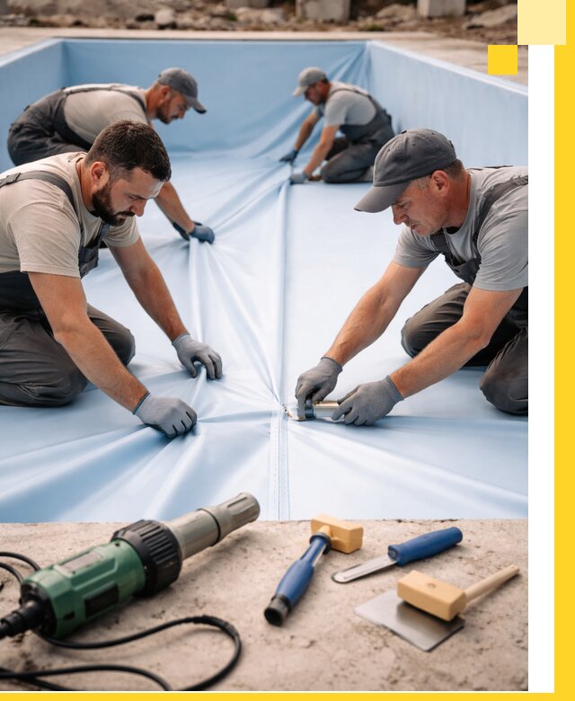 ПВХ пленка для бассейнов с монтажом и гарантией в Орехове-Зуеве