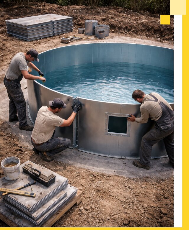 Круглые бассейны под ключ в Орехове-Зуеве проектирование и монтаж