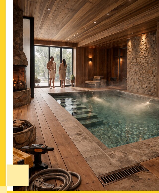 Проекты бань с бассейном под ключ в Орехове-Зуеве от 78150 р., ЭриданРхв