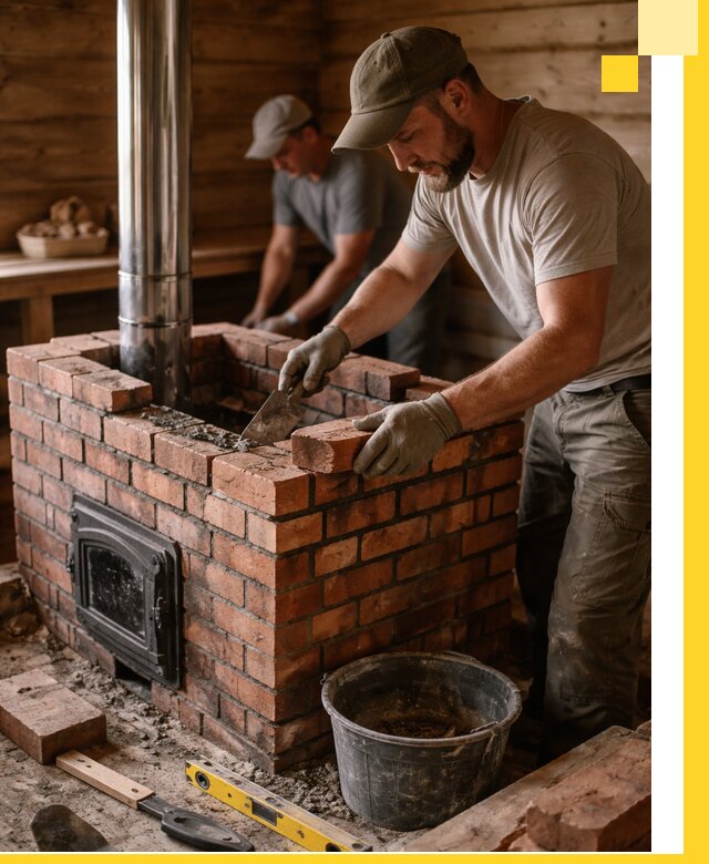 Кирпичные печи для бани под ключ в Орехове-Зуеве, проект и монтаж