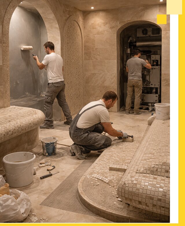 Строительство бани с хамамом и бассейном под ключ в Орехове-Зуеве