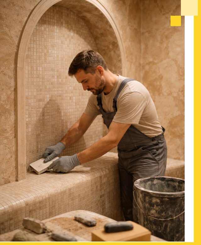 Профессиональная отделка хамамов с мозаикой под ключ в Орехове-Зуеве