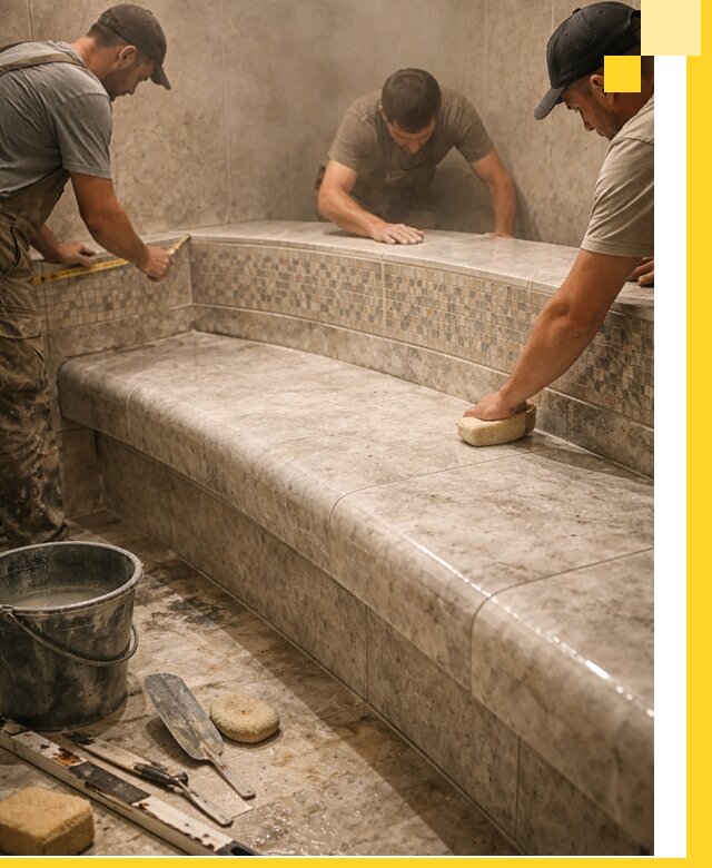 Изготовление и установка сидений для хамама в Орехове-Зуеве