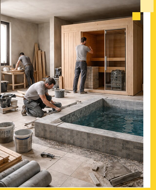 SPA зоны под ключ с бассейном сауной и печью в Орехове-Зуеве